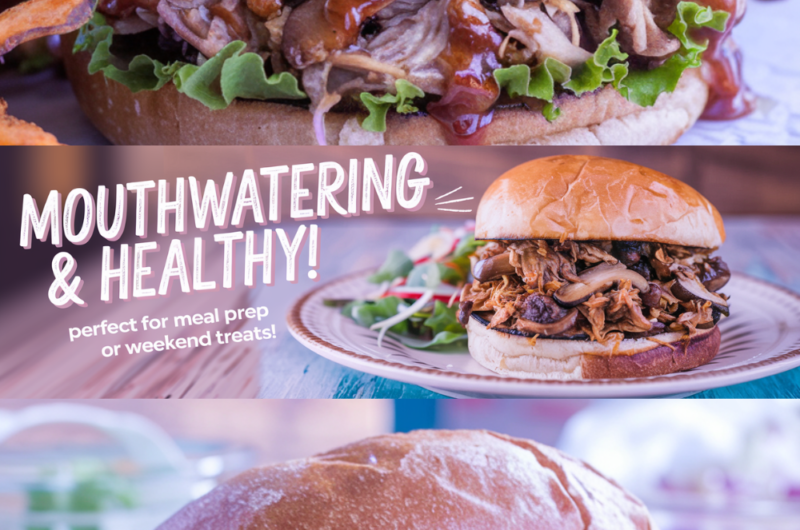 Healthy BBQ Pulled Mushroom Burger Recipe