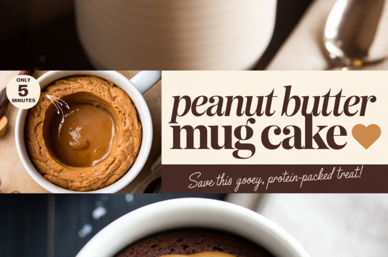 High-Protein Chocolate Peanut Butter Mug Cake