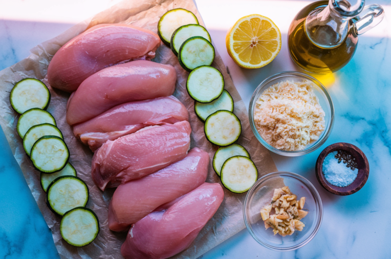 Skillet Lemon Parmesan Chicken with Zucchini