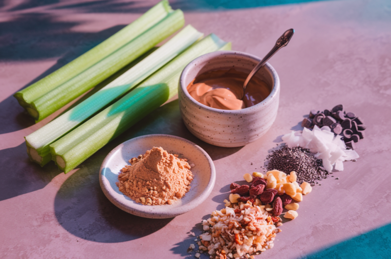 High Protein Peanut Butter Celery Sticks