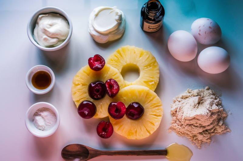 Healthy Mini Pineapple Upside-Down Cheesecakes