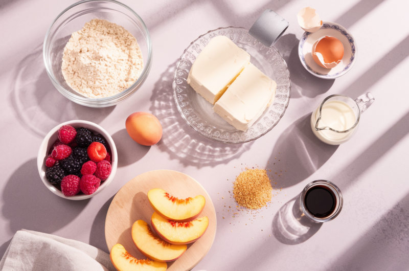 Keto Summer Berry and Peach Cheesecake Recipe