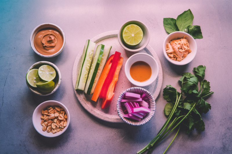 Low-Carb Keto Spring Rolls with Peanut Sauce