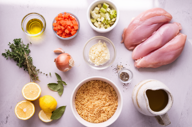 Lemon Chicken Orzo Soup